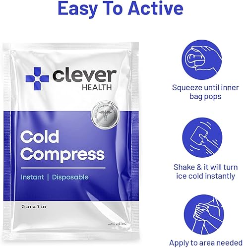 Miniatura 4 de Paquete frío instantáneo | Bolsas de hielo desechables – Terapia de frío – para lesiones, hinchazón, inflamación, distensiones musculares,