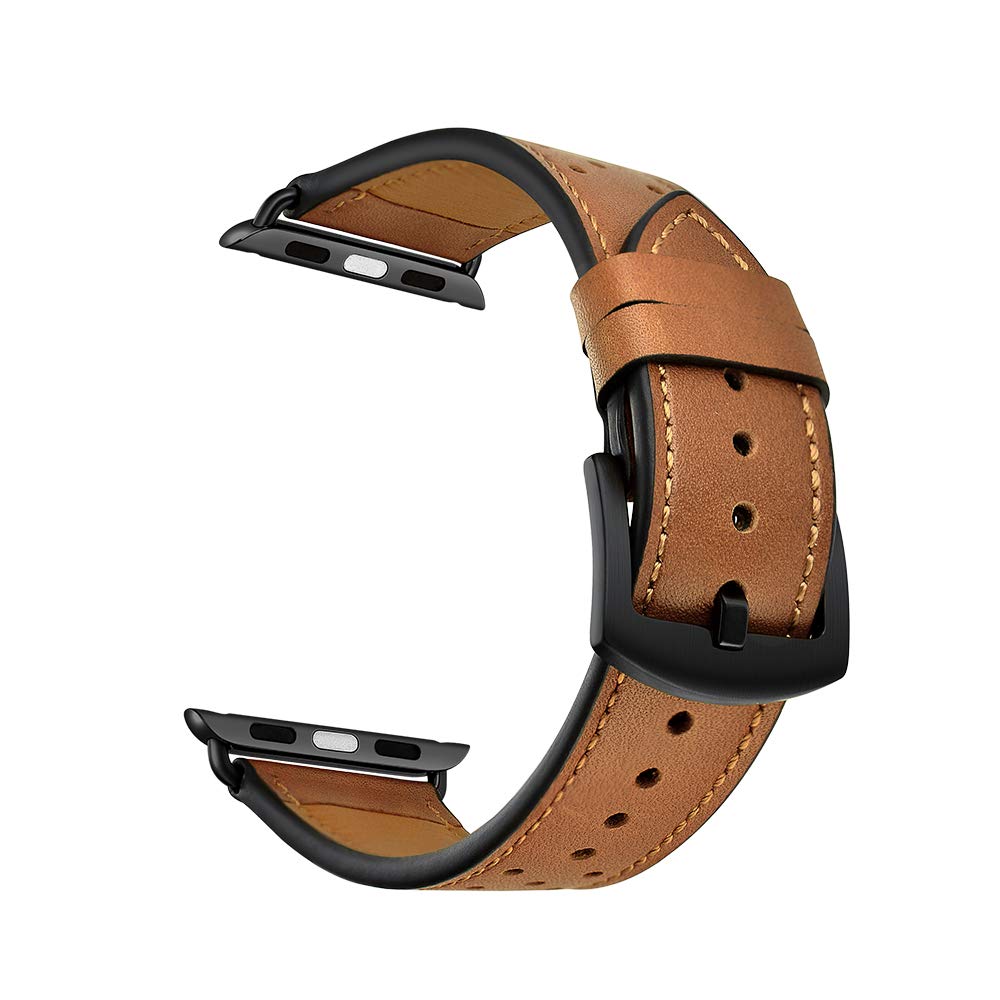 OBOE 38/40mm Premium Genuine Leather Strap Vintage Style Replacement Band Compatible with Apple Watch iWatch Series 5/4/3/2/1 (Brown) (B0821KH2M9) Amazon Price History, Amazon Price Tracker