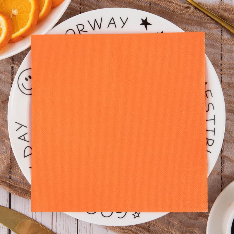 Servilletas Papel Elegante Naranja Desechables Servilletas Decoupage Cocktail Cumpleaños 2 Capas Toilet Papel Higienico Decoración de Mesa para Bodas,Fiesta en el Jardín 30 Paquetes(33x33cm）