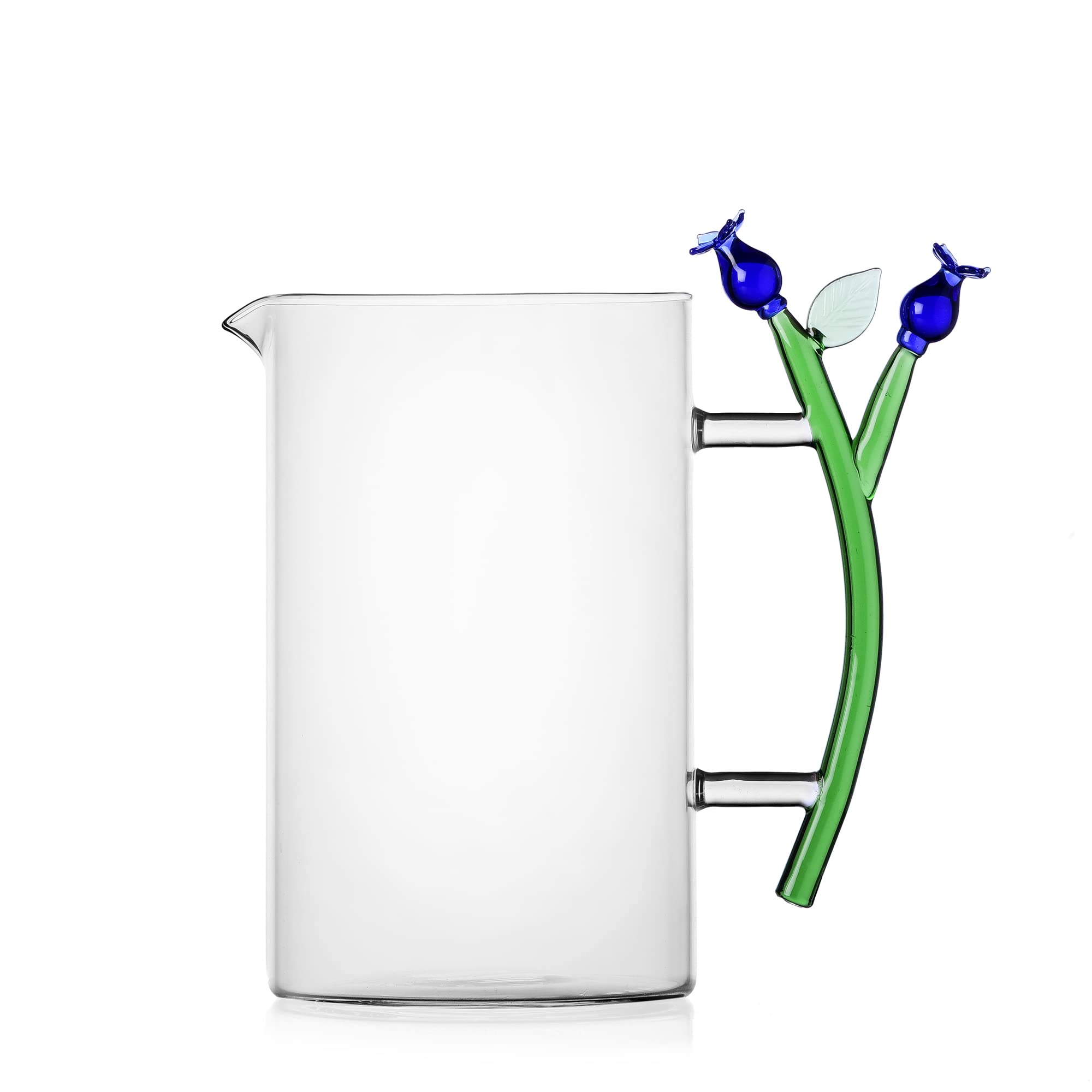 Ichendorf Milano Brocca, Fiore Blu, Collezione Botanica, 150 cl, Vetro Borosilicato, Fatto a Mano