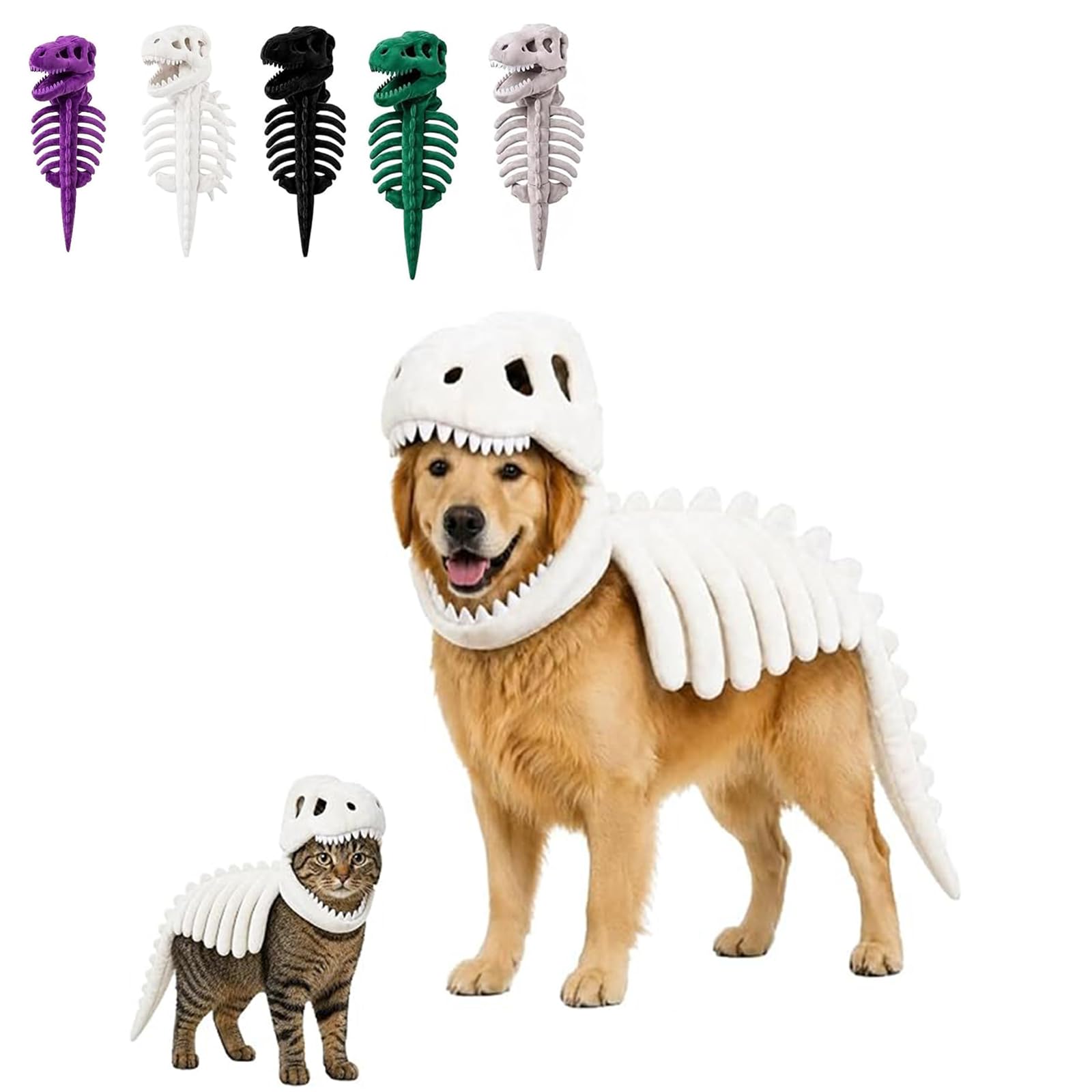 Disfraz Dinosaurio para Mascotas (White,90)