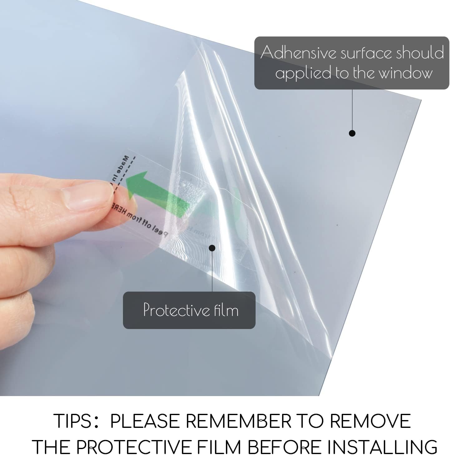 Get Popular Offer HIDBEA One Way Mirror Window Film Daytime Privacy, Reflective Window Tint for Home, Heat Control UV Blocking, Non-Adhesive Self Static Cling Window Sticker(Black-Silver, 35.4 Inch x 32.8 Feet)