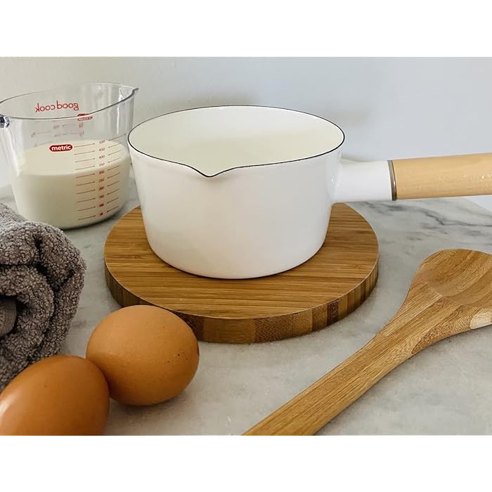 Buy MAZONNE 1 Qt Enamel Milk Pot, Butter Warmer, Enamelware Saucepan