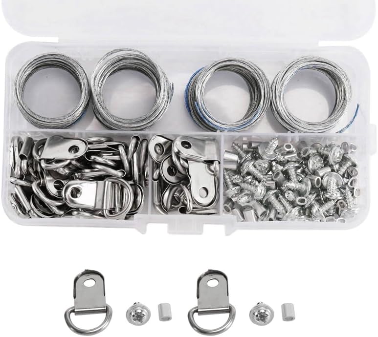 248Pcs Picture Hanging Wire Kit,Photo Frame Hanging Kit,Picture Hanging Kit With Nails For Wall Mounting