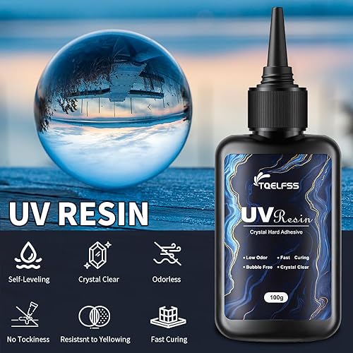 Miniatura 2 de 300g de resina UV, transparente cristalina, resina epoxi de curado UV duro, fórmula mejorada, inodora, kit de pegamento activado por energía solar,