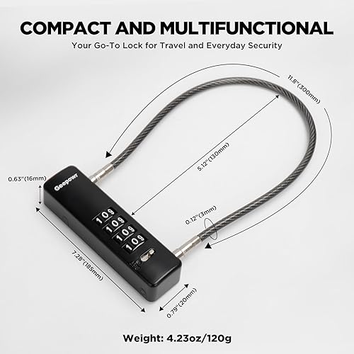 Miniatura 9 de Candado de contraseña de seguridad, cerradura de combinación para el hogar, oficina, almacenamiento