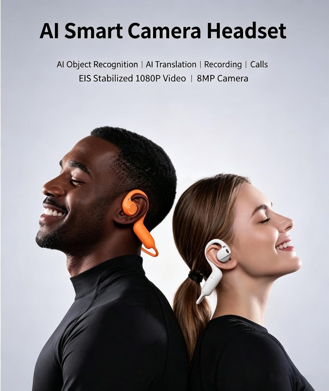 Auriculares Abiertos con Cámara Inteligente De 8 MP (Blanco)