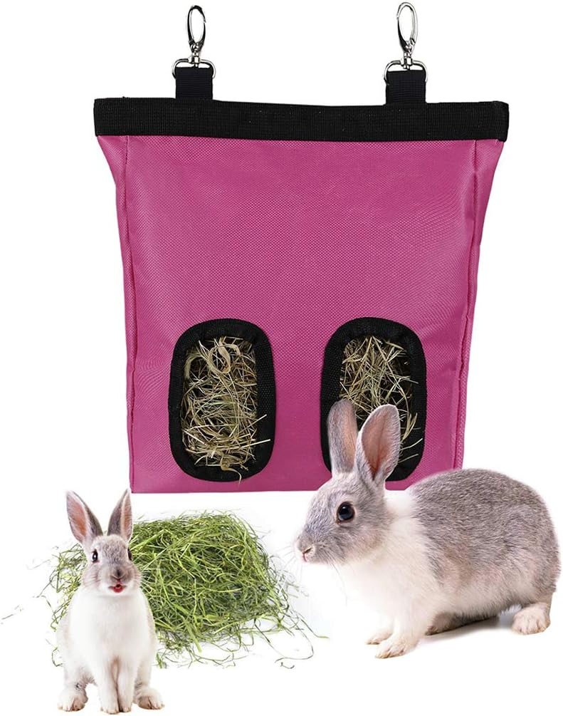 Rabbit Hay Feeder Bag Small Animal Hay Feeding Bag Rabbit Hay Feeder Hammock Guinea Pig Hay Rabbit Feeding Bag Rabbit Feeder Small…