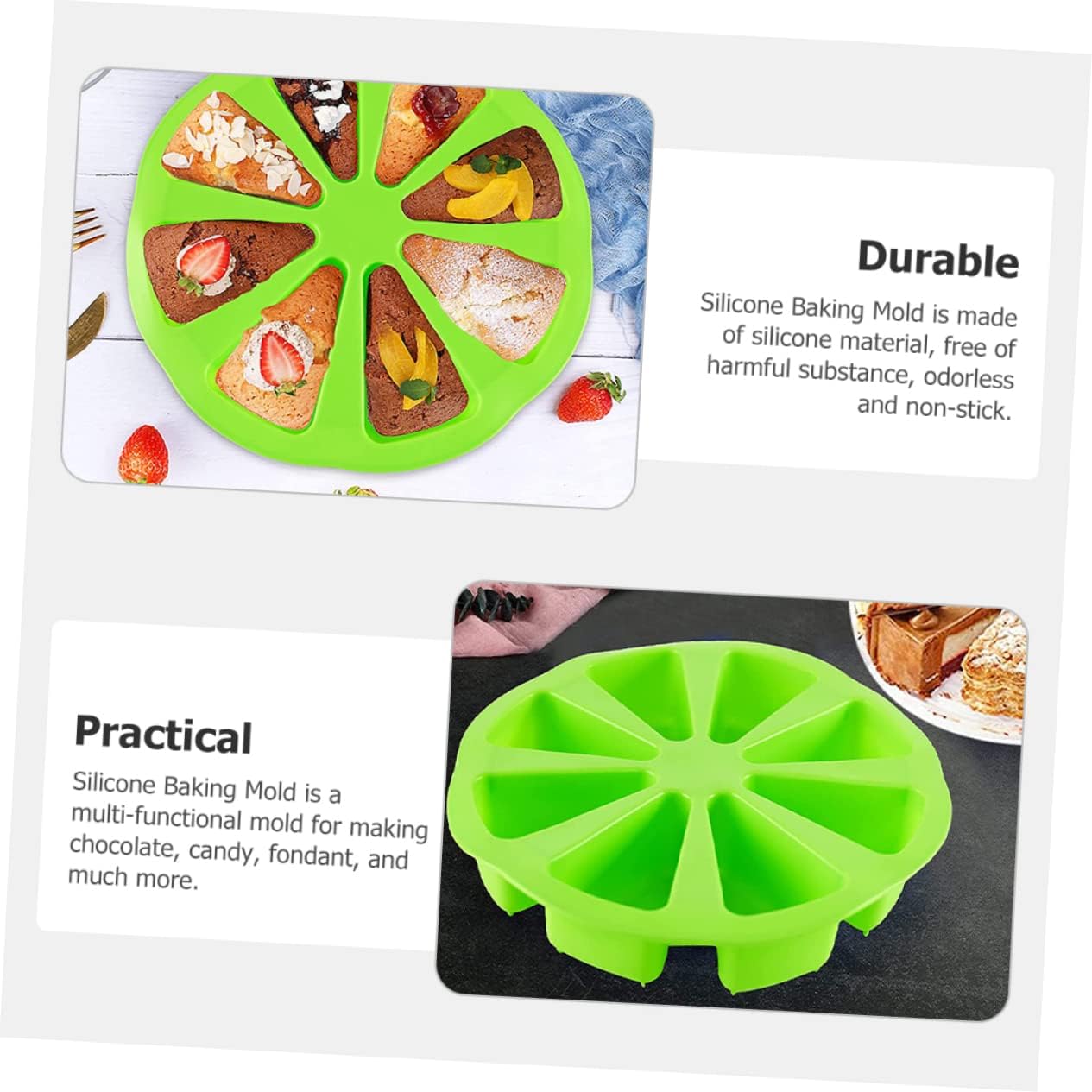 2pcs Butter Molds Silicone Cake Molds Set Baking Silicone Shapes Ice Cube Tray Easy to Use Clean Food-grade