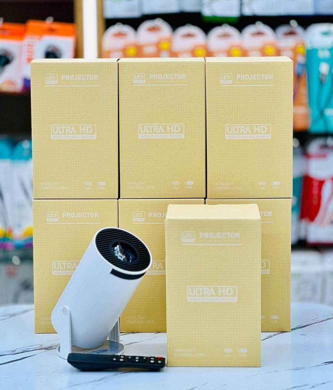 LED Projector Ultra HD, Portable Mini Projector, White