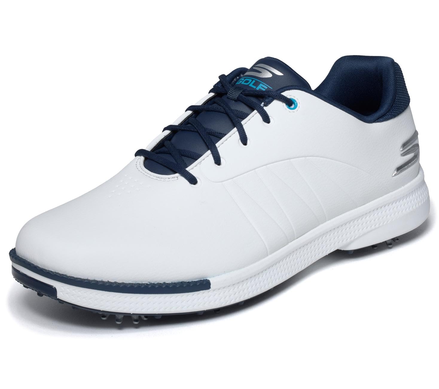 Skechers Men's Go Golf Tempo Trainers, White Navy Spiked, 10.5 UK