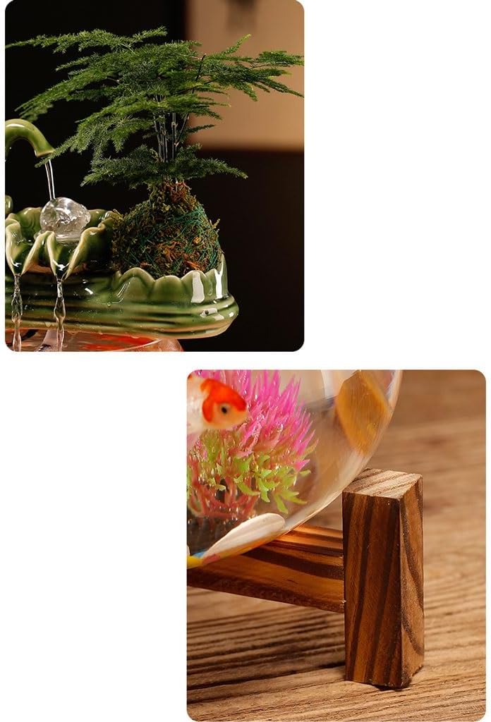 Small Fountain Indoor Small Fish Tank Water Ornaments Living Room Desktop Circulating Water Fountain Ornaments Office Ceramic Desktop Fountain Tabletop Fountains