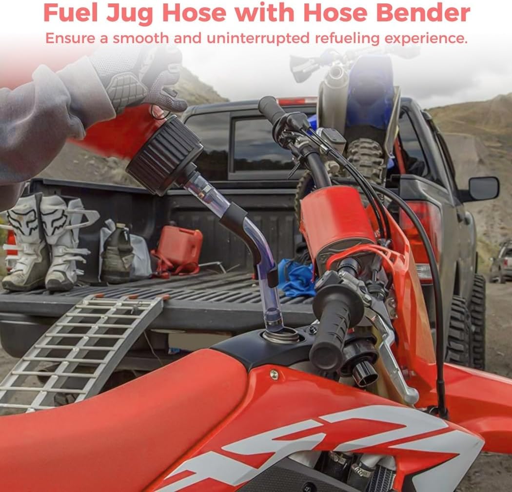 Four Pcs Racing Fuel Jug Hoses Along With Valve, Transparent Pvc Fuel Filler Hose Including 1 Hose Bender, 0.78In Auto Fuel Filler Hose To Lawn Mowers, Racing Cars, Motorcycles