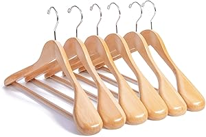 Wood Jacket Hangers for Closet Organization : Nature Smile 16 Inch Wooden...