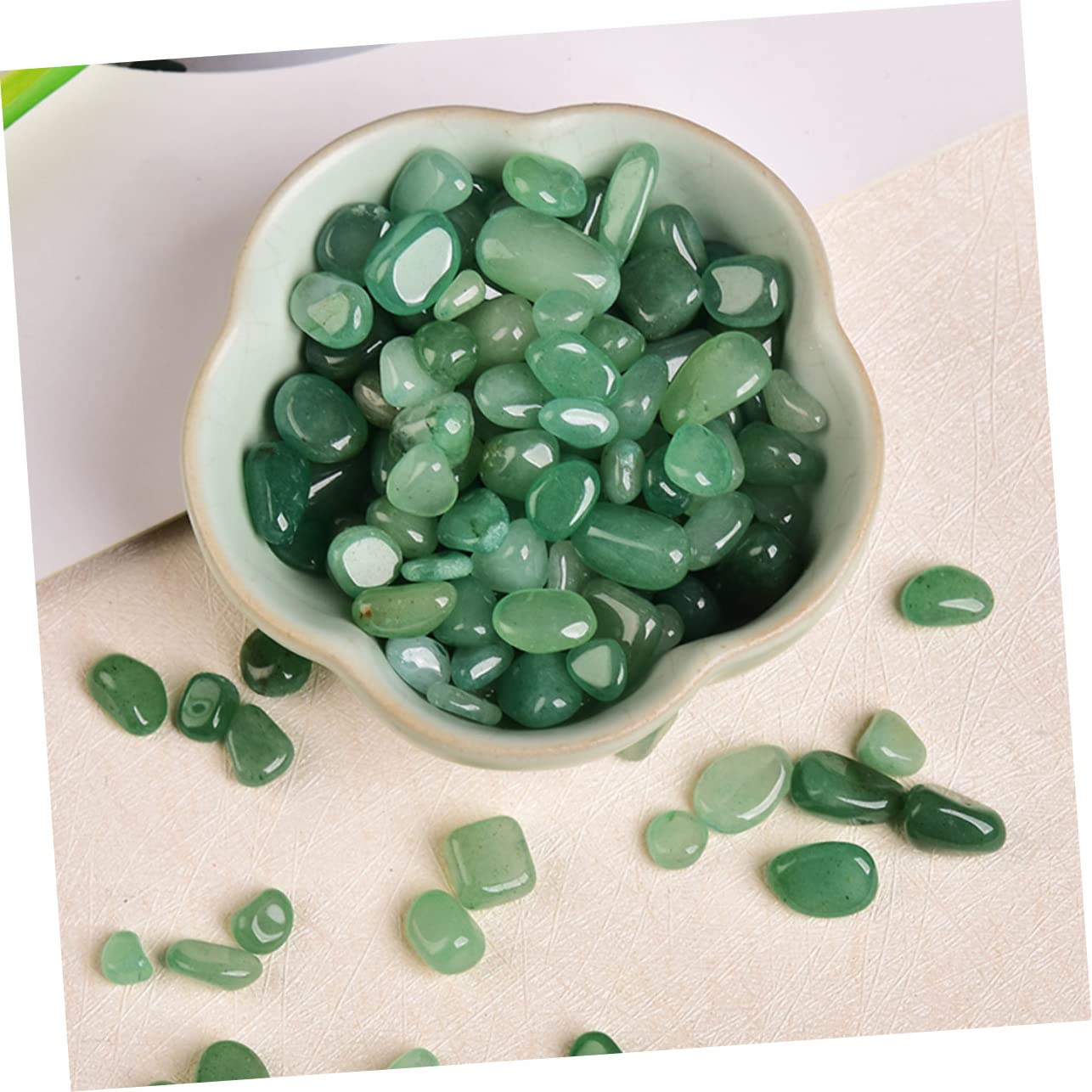 YARNOW 1 Jeu Gravier Jade Aventurine Roches D'aquarium Sable D'aquarium Réservoir Plantes D'aquarium Bocal à Poisson Lampe De Poisson Gravier pour Jardin Aquariums Air Green Pierre