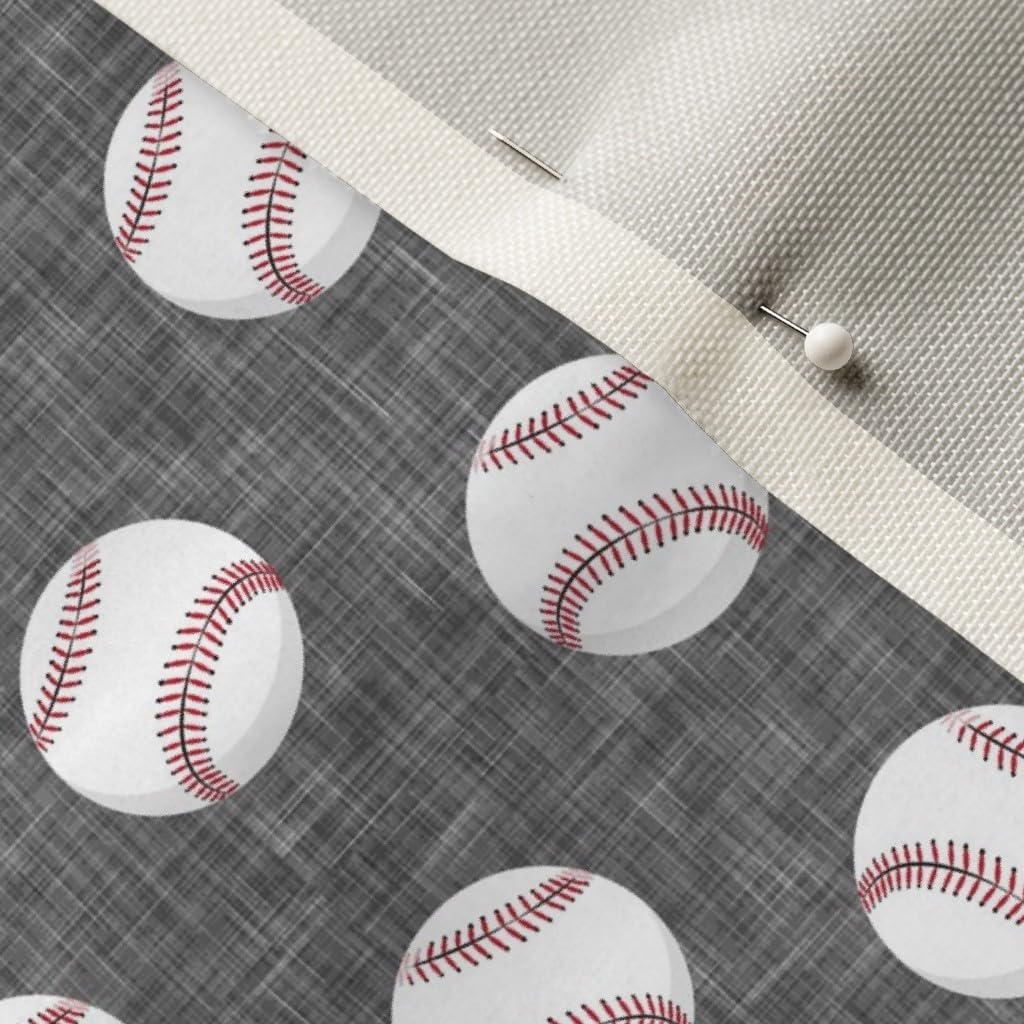 Spoonflower Fabric - Baseballs Gray Baseball Game Trendy Sports Spring Balls Friendly Printed on Upholstery Velvet Fabric Fat Quarter - Upholstery Home Decor Bottomweight Apparel