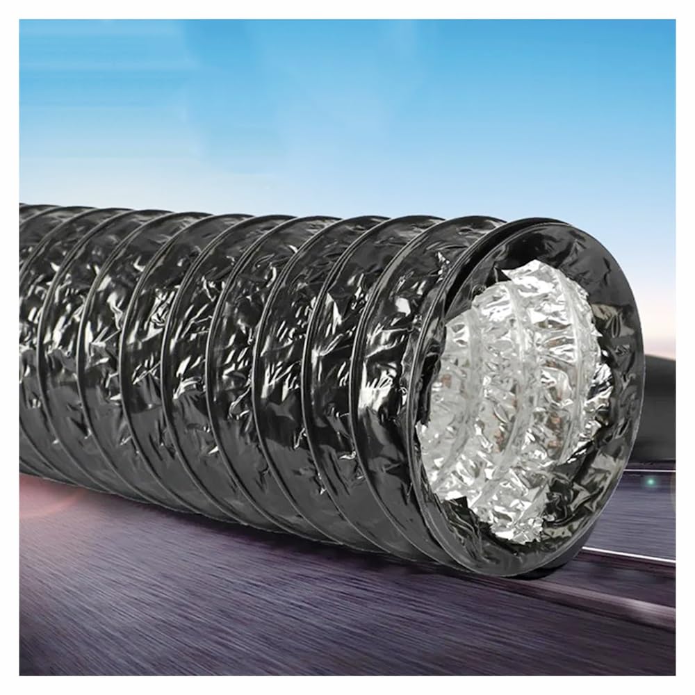 Abluftschlauch, Schwarz, Verdicktes Flexibles Abluftrohr, Durchmesser 15 cm, PVC-Aluminium, Belüftungssystem, Ventilatorschlauch, Küchen- Und Badezimmerzubehör, 1 Stück(Dia.150mm x 3m)