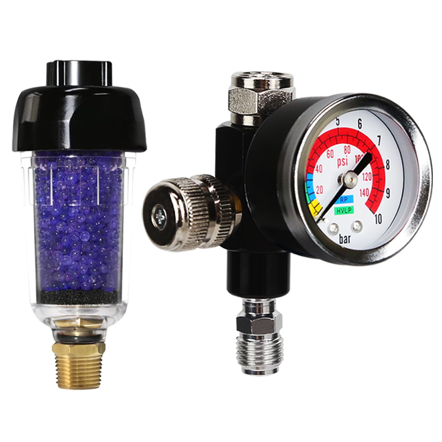 LE LEMATECSpray Gun Regulator & Air Compressor Dryer Set