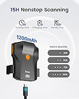 Vista 4 de Eyoyo Bluetooth Escáner de Código de Barras Inalámbrico: Lector de Código de Barras 1D Portátil con Clip para la Parte Trasera del Teléfono