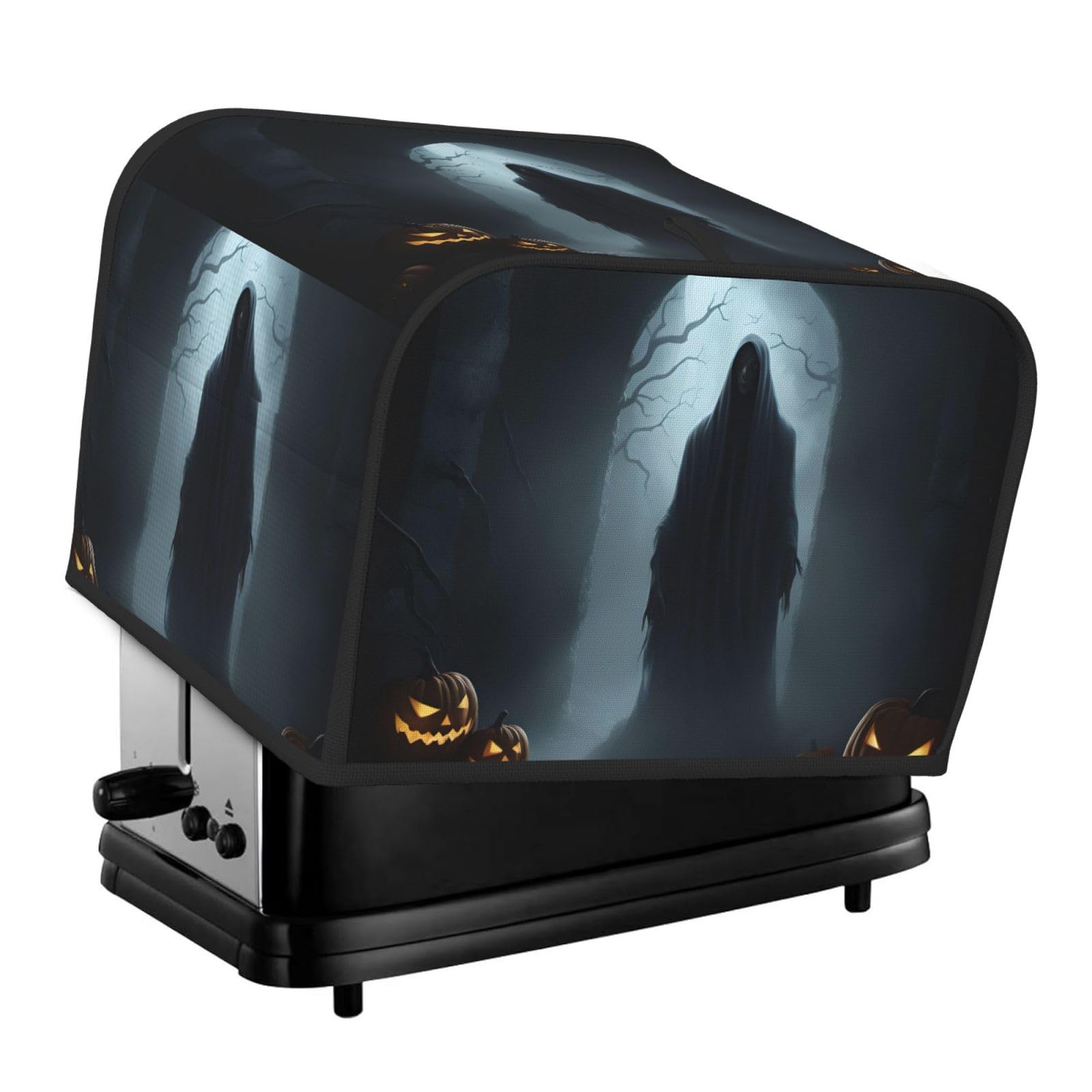 Halloween-Ghost Print 4 Slice Toaster Cover Toasters Dustproof Heat Resistant Kitchen Appliance Protector