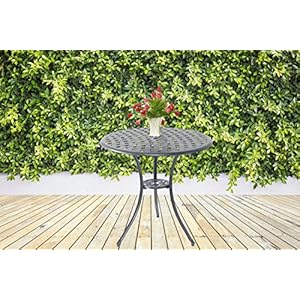 Homeology OSHOWA – Tavolo da bistrot in alluminio pressofuso grigio