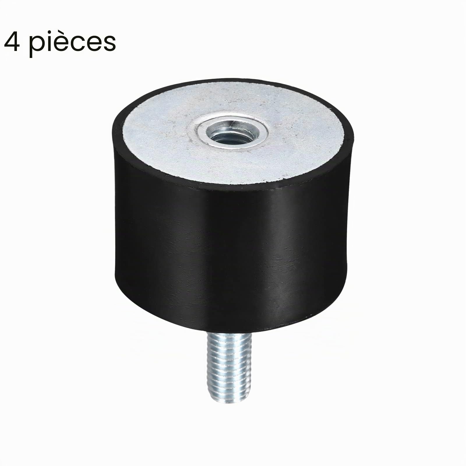 sourcing map Lot de 4 supports en caoutchouc M12 mâle/femelle - Isolateur de vibrations - Amortisseur de chocs - D60 mm x H40 mm - Pour moteur de garage, compresseur d'air, voiture, bateau
