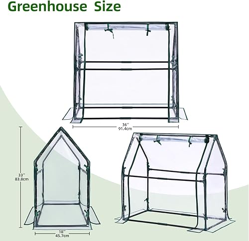 Vista 34 de Mini invernadero para interiores y exteriores: casa verde portátil Ohuhu con almohadilla impermeable para plantas pequeñas germinación de vivero
