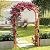 Moccha 7.7 FT Garden Arbor, 93" Wood Arbor Trellis for Climbing Plants, Rose, Ivy, Outdoor Archway Pergola, Solid Wood Backdrop Stand, Garden Arch for Lawn Patio Bridal Party Pathway Ceremony Wedding