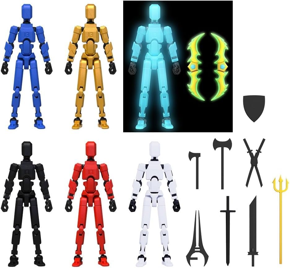 MerryXD 6 Pack Assembly Completed T13 Action Figure Dummy Nova Titan Lucky 13 Action Figure 3D Printed Multi-Jointed Movable Toy