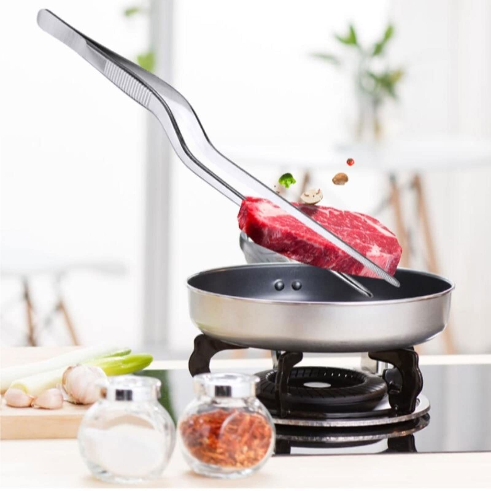 Kochzange Edelstahl Küchenzange Küchenutensilien BBQ Pinzette Lebensmittelklammer Küchenchef Zange