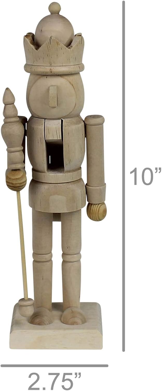 Nutcracker, Small, Wood, Unfinished, Beige, Solid, Classic, Christmas, Decorative