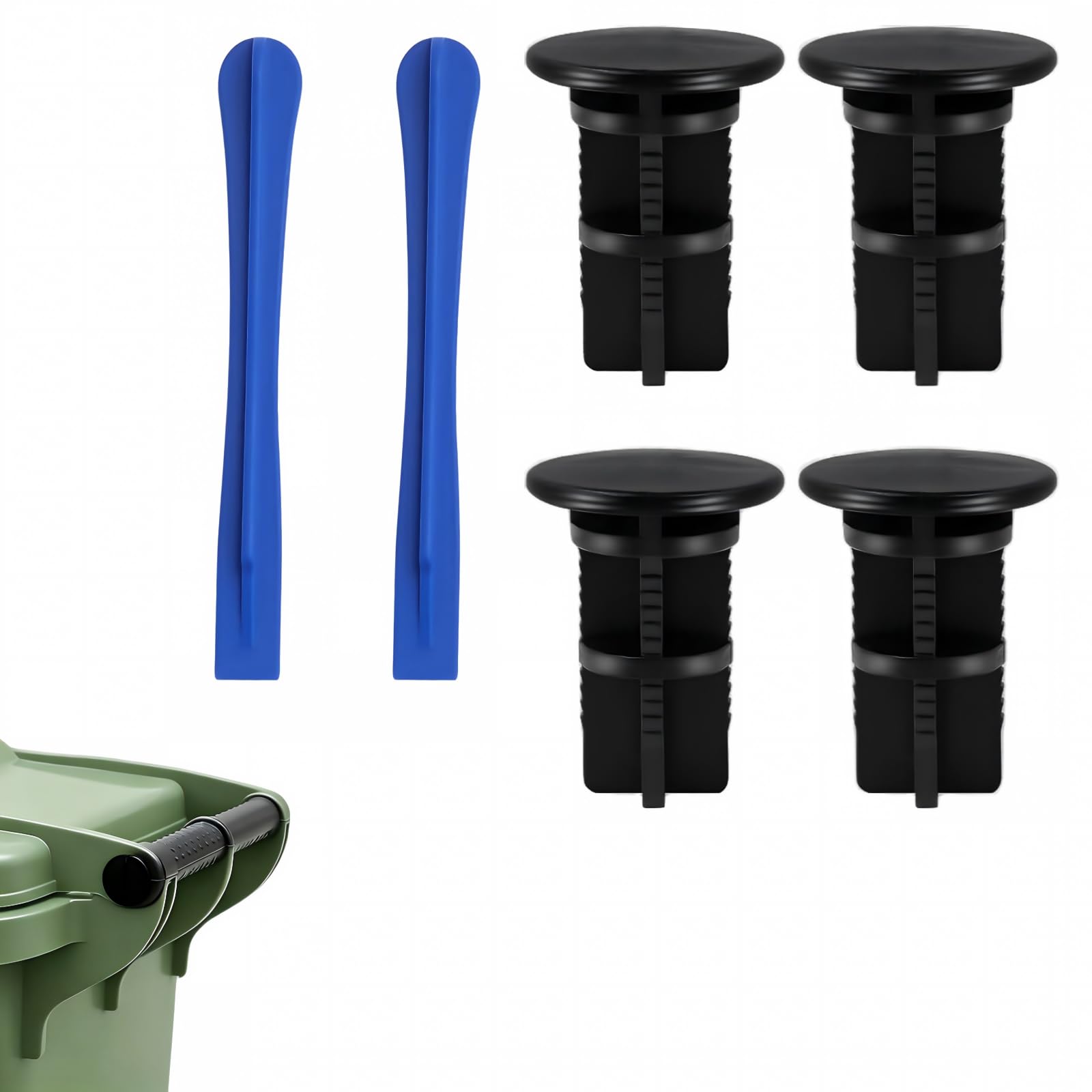 4 Stück Scharnierstifte für Mülltonnendeckel(4.3 x3.3cm) | Befestigungen für Mülltonnendeckel,Scharnierbolzen Mülltonnefür Haushalt und Gewerbe