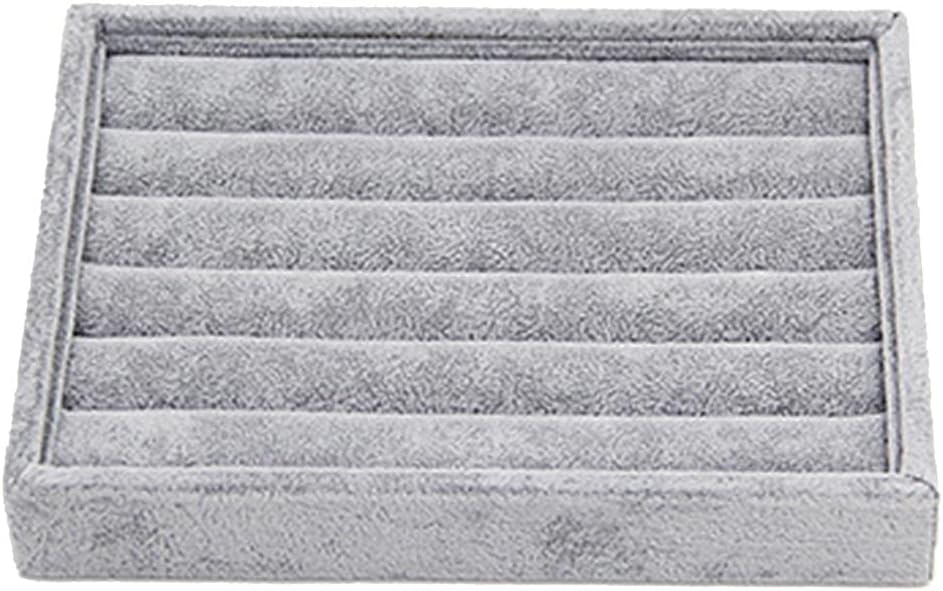 Gray Velvet Jewelry Tray Organizer Display Show Case for Necklace Bracelet- Stylish & Storage Solution - for Women Girls - 20x15x3cm image 2
