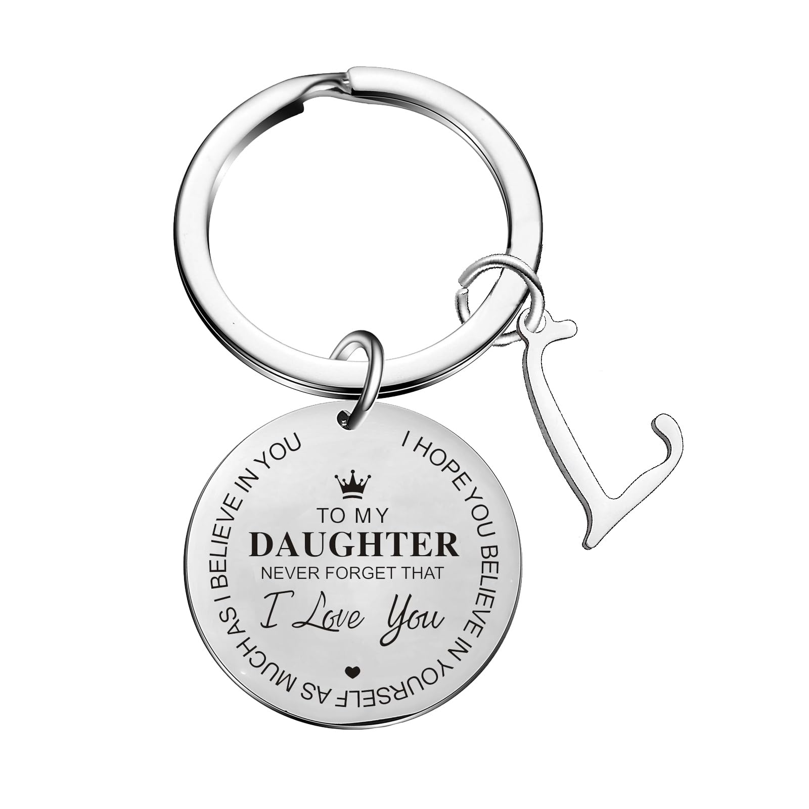 To My Daughter Gift Keychain - Initial Keychain Gifts For Birthday, Graduation, Christmas