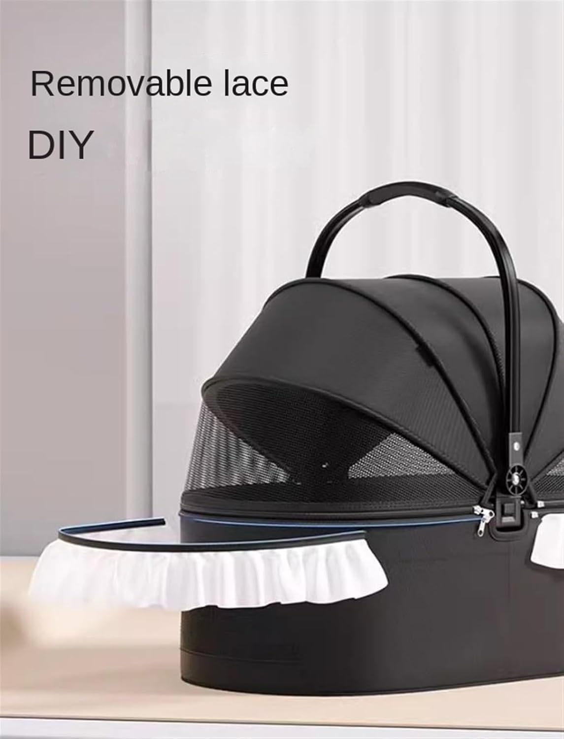 Stroller for Cats Dog Stroller Foldable Dog Stroller 3 in 1 Pet Stroller with Detachable Carrier Storage Basket 4 Wheels for Small Medium Dogs & Cats Pet Carrier Strolling Cart(Black)