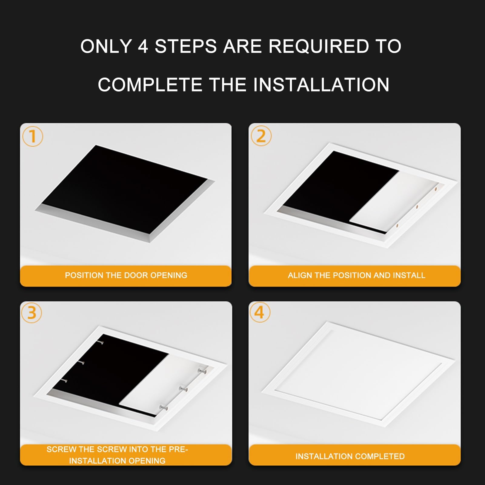 Pannello di accesso in plastica bianca per cartongesso, 50 x 50 cm, per servizi elettrici e idraulici, soluzione di accesso facile da installare