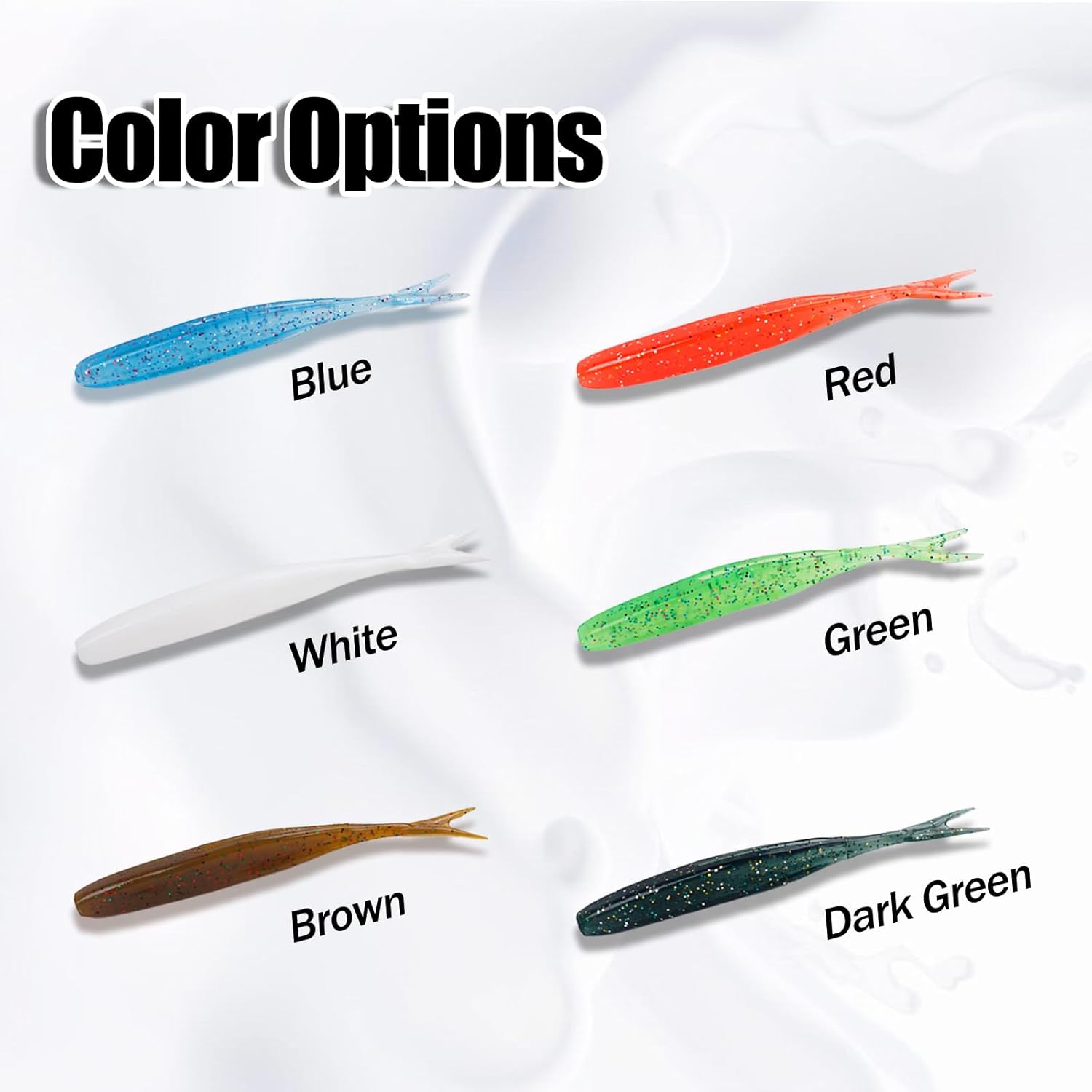 Crappie Lures Split Tail Soft Plastic Baits 30pcs with Jig Heads 1/8oz/25pcs for Panfish Bass Walleye Catfish Fishing Lures