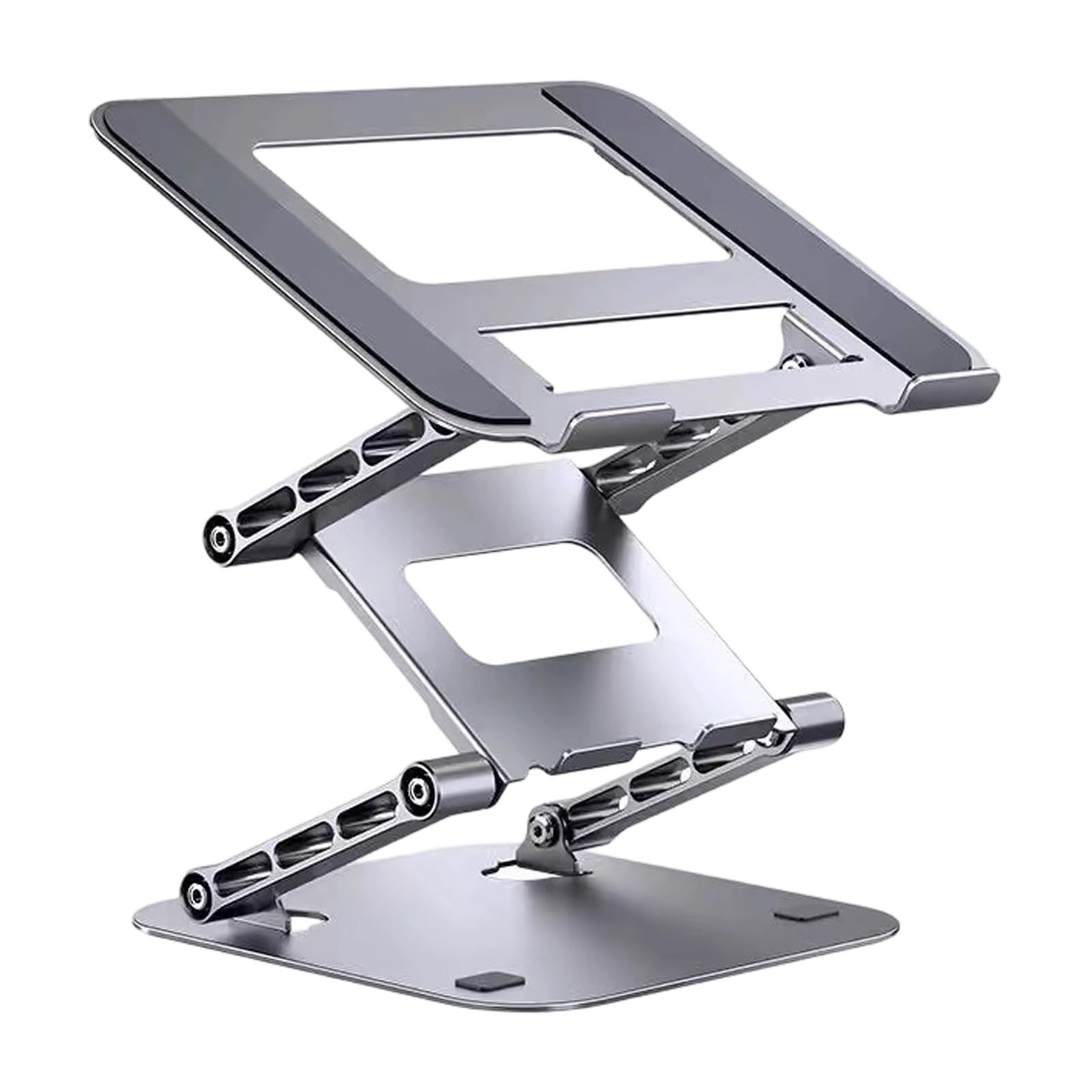 Supporto pieghevole per laptop a 3 strati, regolabile con 4 onde, supporto per notebook da 17,3 pollici, supporto per telefono regolabile in acciaio al carbonio e silicone