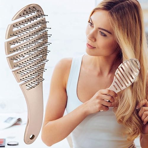 Miniatura 9 de Cepillo de peine de pelo de la curva del salón de moda del cuero cabelludo del masaje del peine del diseño arqueado del pelo cepillo para el cabello