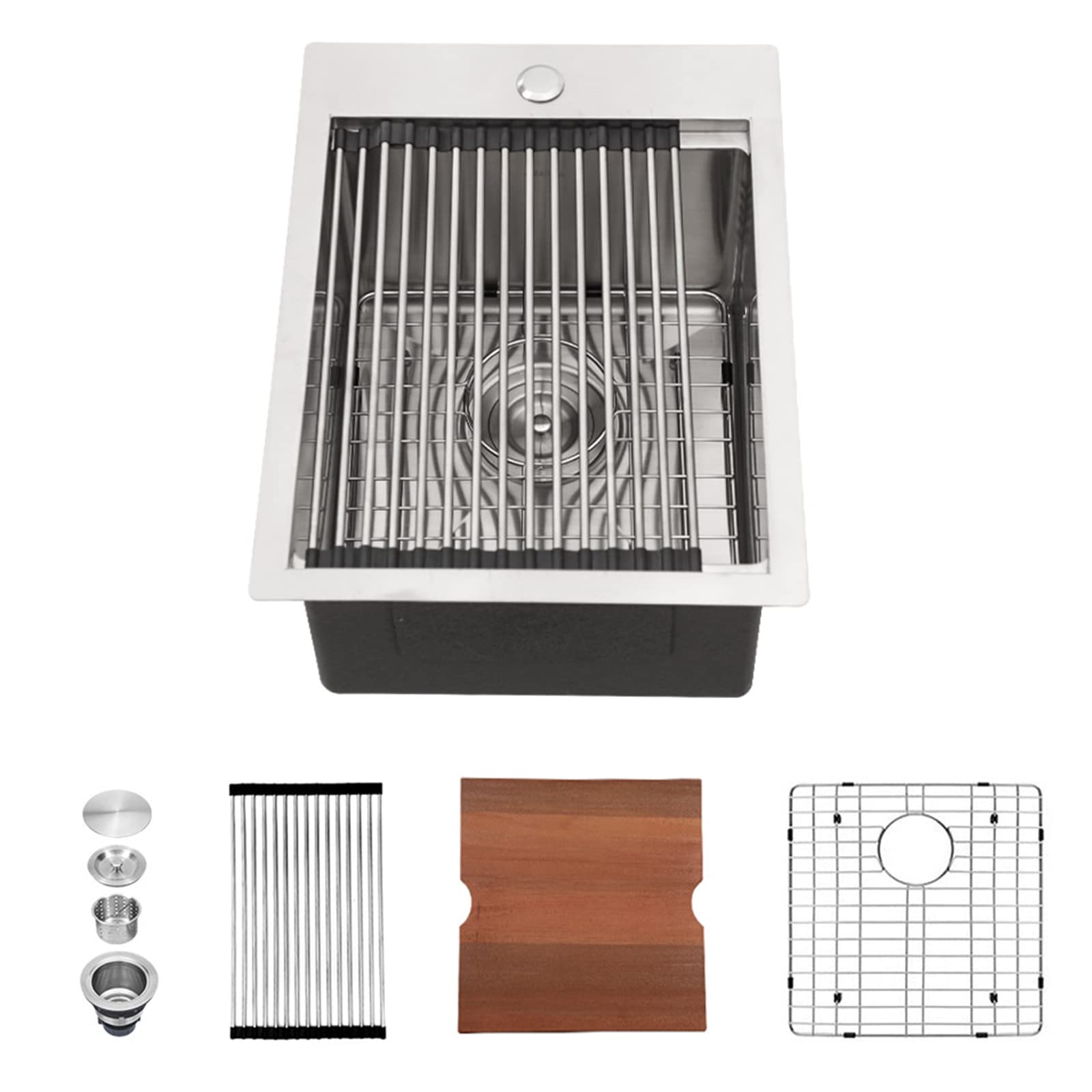 Buy 15 Drop In Bar Sink Workstation Sarlai 15"x 20" Top Workstation