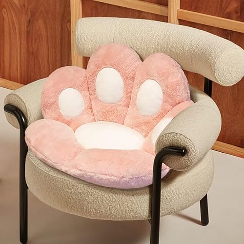 Cojín de pata de gato para sofá perezoso, silla de oficina, color rosa, 27.55 x 23.62 pulgadas, pata de oso cálido para suelo cálido, lindo cojín