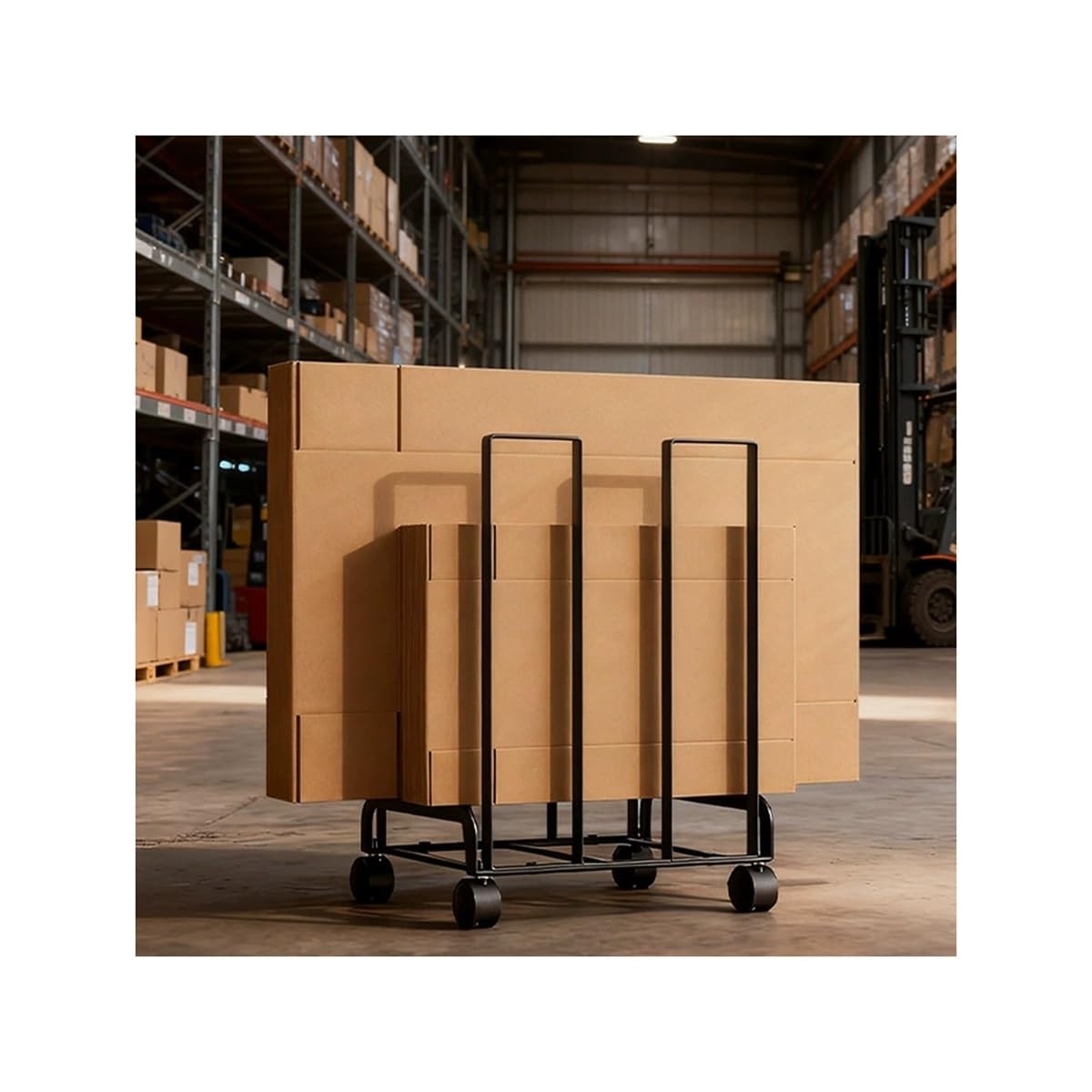 Étagère de Rangement pour matériel Artistique, étagère Mobile sur roulettes pour cartons - Support métallique Peu encombrant pour boîtes Plates, Organisateur de Fournitures d'emballage pour