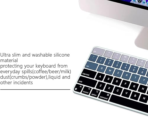 Miniatura 8 de WYGCH Funda de teclado ultra fina para teclado mágico de 24 pulgadas con ID táctil. Modelo A2449 y modelo de teclado A2450, color rosa degradado