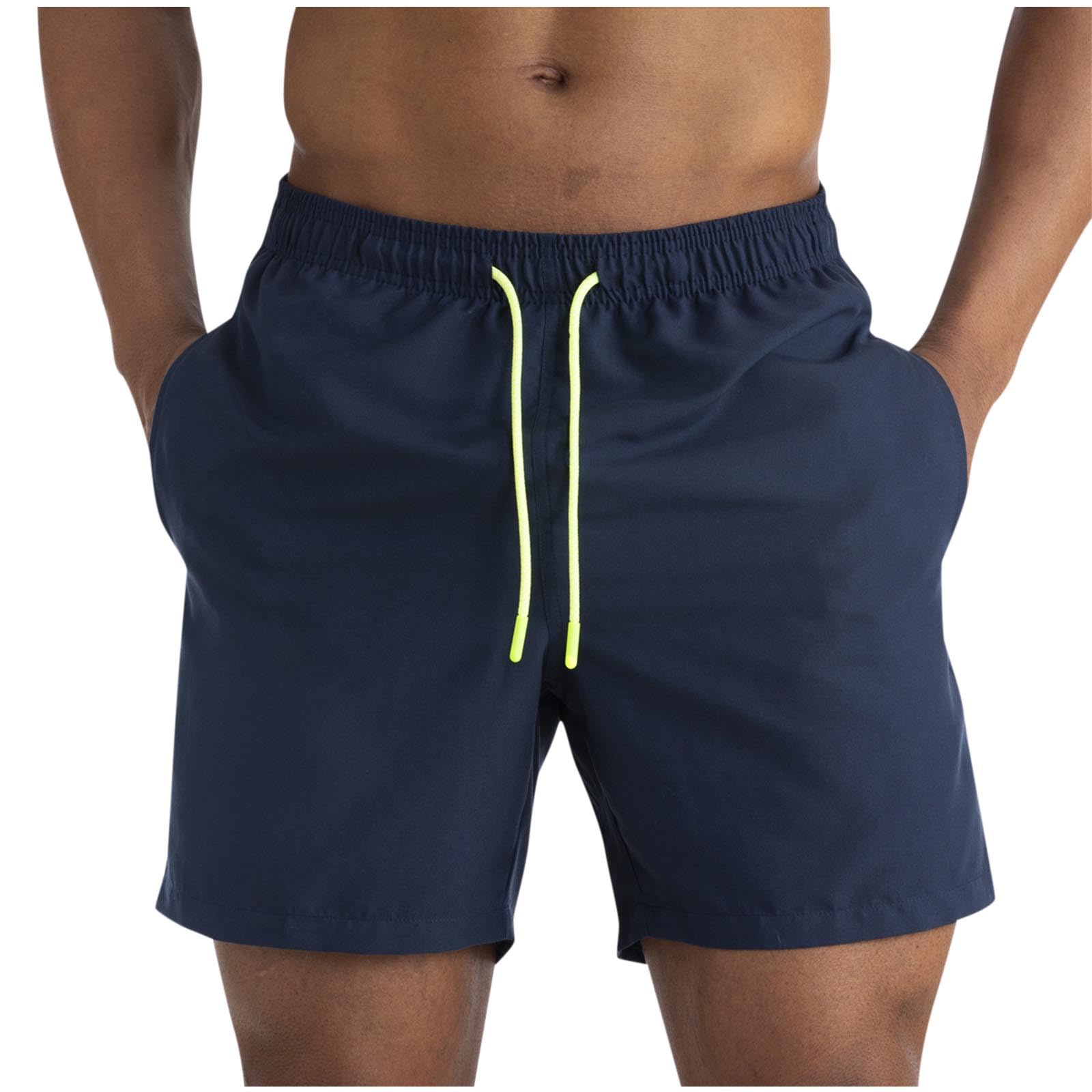 Shorts Herren Sommer Kurze Hosen Schnelltrocknend Laufhose Kurz Casual Fitness Outdoorshorts Arbeitshose Herrenshorts mit Kordelzug Elastische Taille Freizeitshorts Marine L