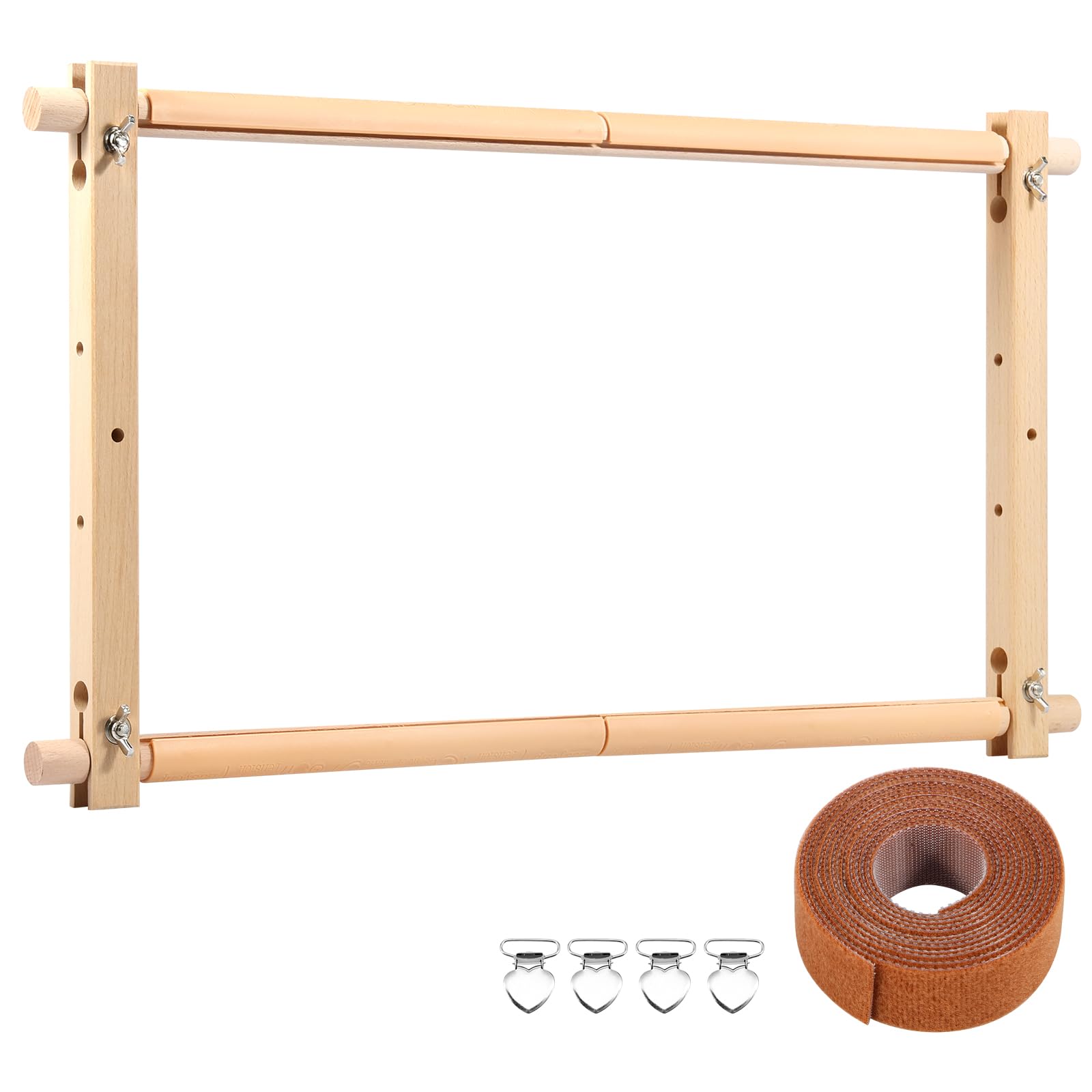 ZLHETWT Scroll Embroidery Frame, Cross Stitch Scroll Frame Rotated Needlepoint Embroidery Tapestry Scroll Frame Adjustable Needlepoint Stretcher Frame for Embroidery (54.5cm), 202406246622