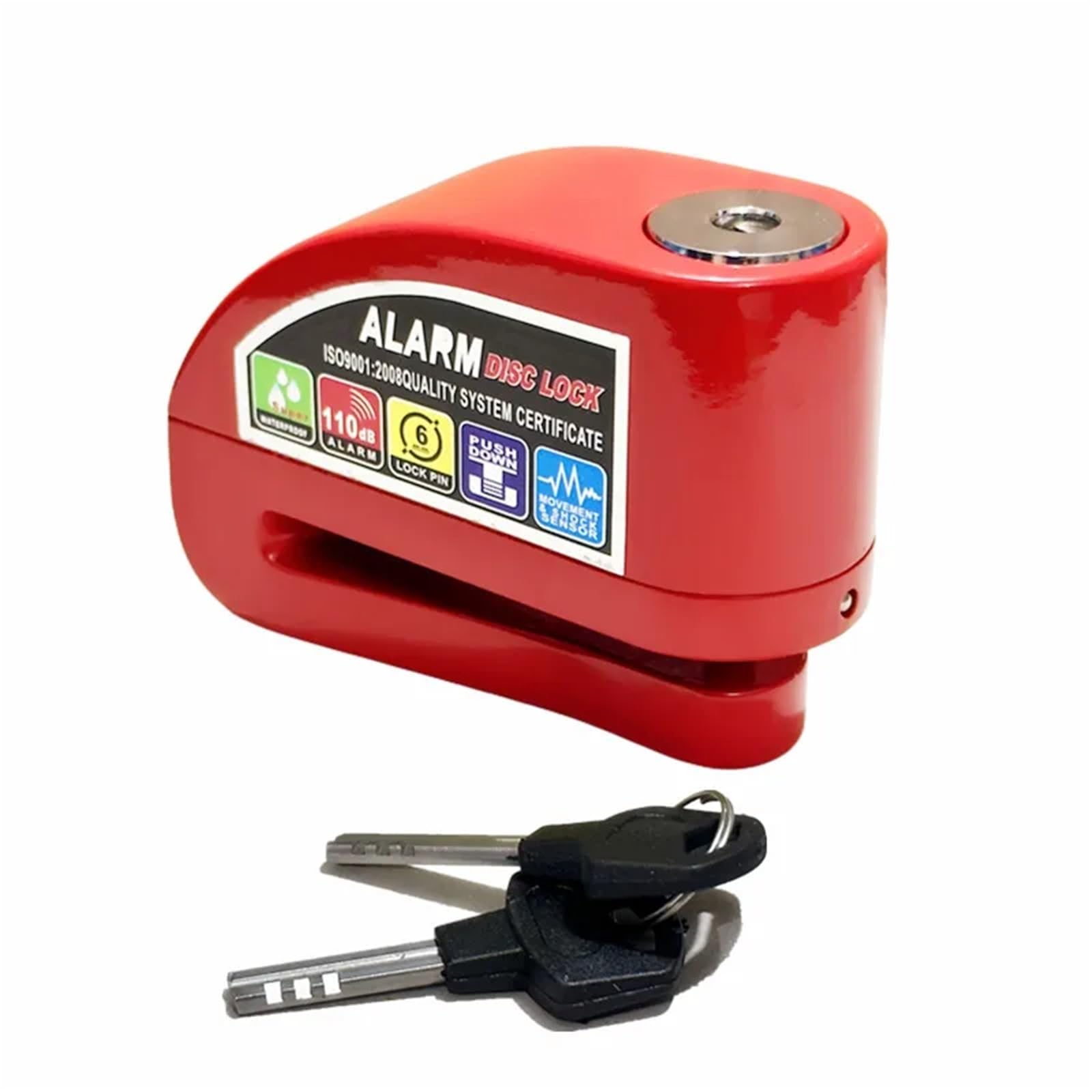 zamka motocyklowego Alarm motocyklowy Tarcza aluminiowa Blokada ze stopu aluminium Skuter Rower Tarcza Alarm Blokada hamulca Bezpieczeństwo Wodoodporny Antykradzieżowy(E)