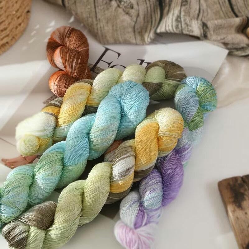 8 Rollos de 100 g de Hilo de Mezcla de Lana degradada, Hilo para Tejer a Mano, para Bufandas, chales, suéteres, Gorros y decoración del hogar Hechos a Crochet