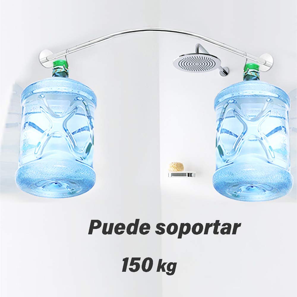 Barre de douche courbée L-SD réglable en acier inoxydable 304 pour salle de bain, installation sans perçage ou sans perçage, extensible de 70 à 95 cm, parfaite pour les magasins de vêtements