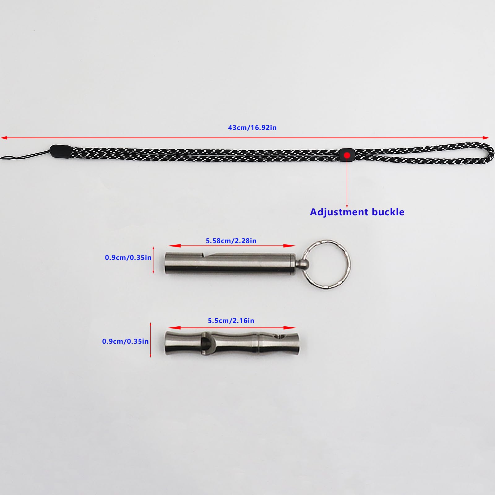 2 Pièces Sifflet De Survie 200dB 3 Tubes - Sifflet Secours Randonnée Camping Acier Inoxydable