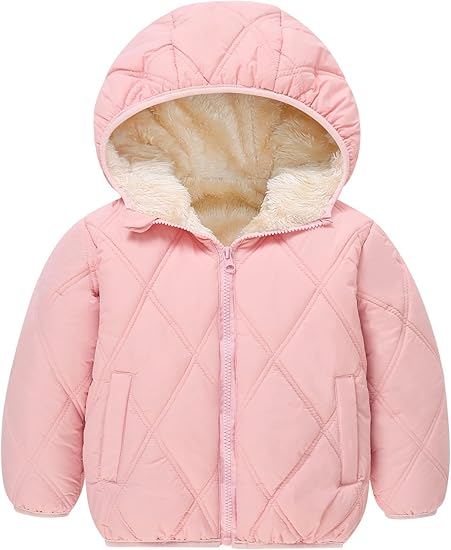 Baby Girls Winter Coat Toddler Puffer Jackets Fleece Outwear 12M-5T